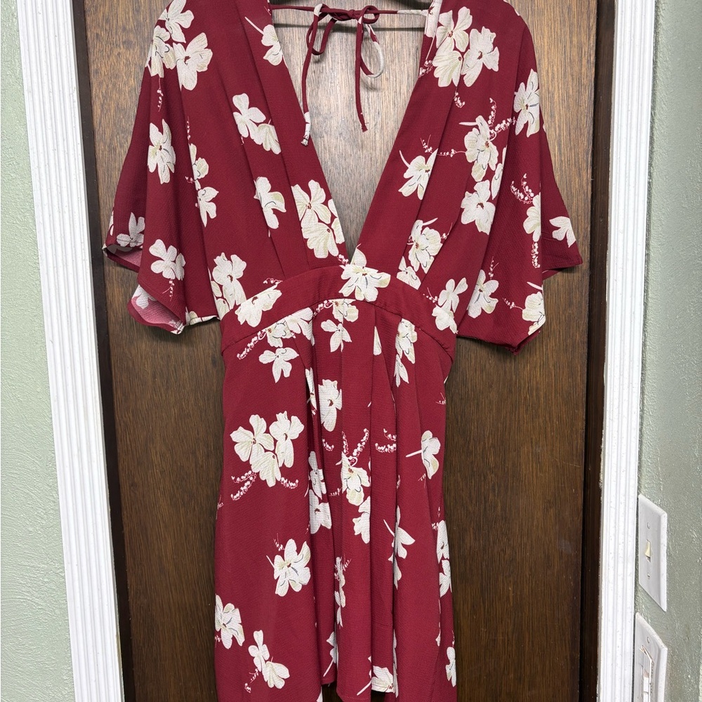 Floral Burgundy Dress